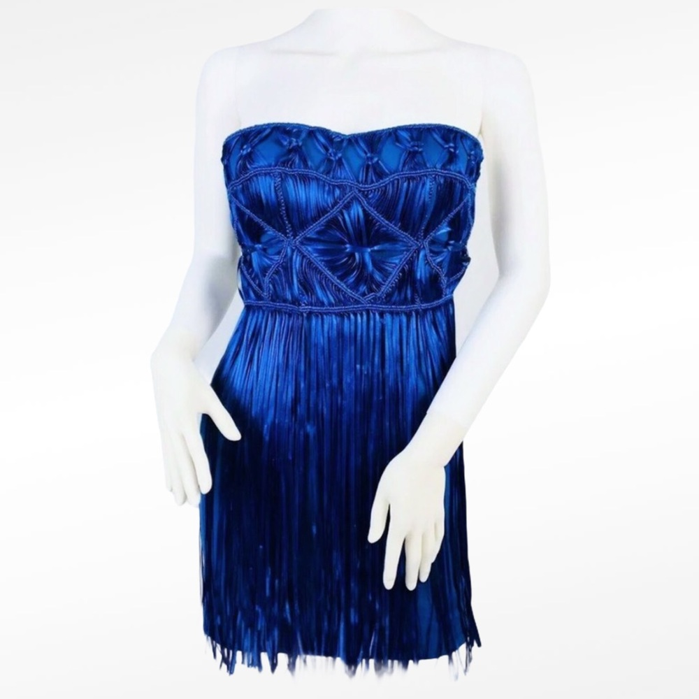 Womens Strapless Size XS Blue Mini Dress